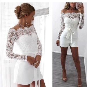 White lace romper